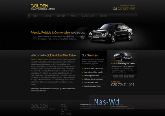 Chauffeur Service Website inspiration
