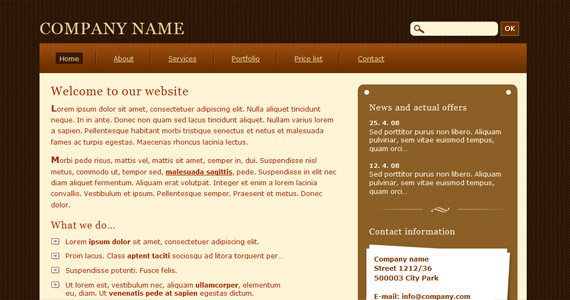 chocolate-xhtml-css-template