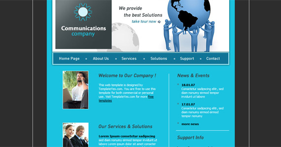 communications-xhtml-css-template