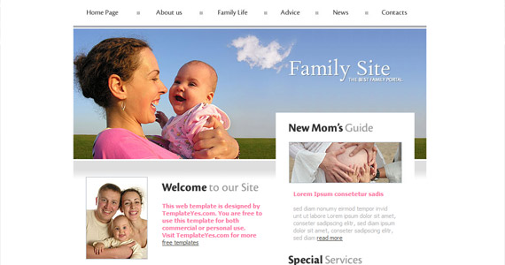 family-site-xhtml-css-template