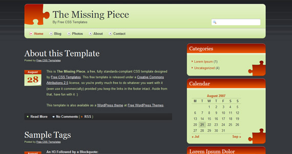 missing-piece-xhtml-css-template