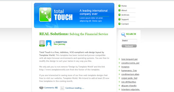 total-touch-xhtml-css-template