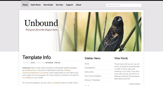 unbound-xhtml-css-template