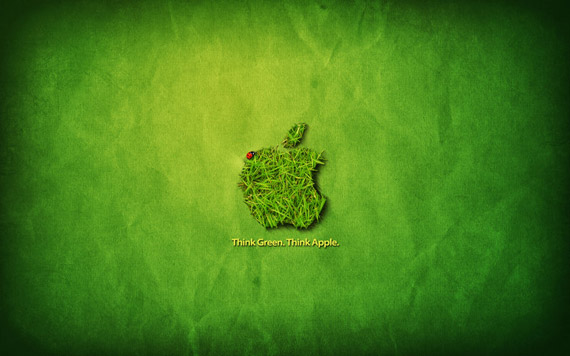 apple mac wallpapers. Apple Think Green-wallpaper