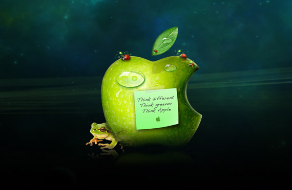 go green wallpaper. Think green apple-wallpaper