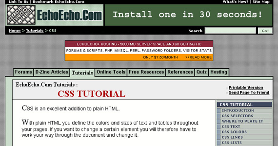 echo-echo-css-tutorial-web-site-learning