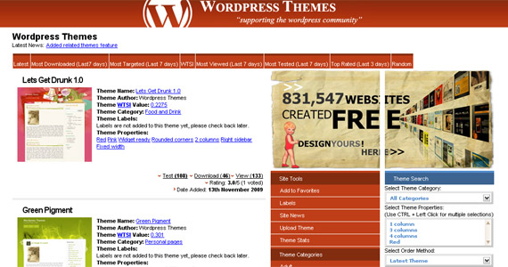 21个下载免费wordpress主题的站点