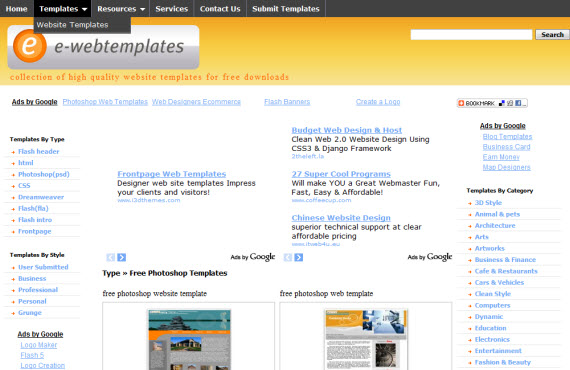 e-web-templates-photoshop-psd-resource-sites