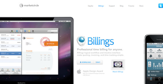 Billings-app-apple-inspired-website-designs