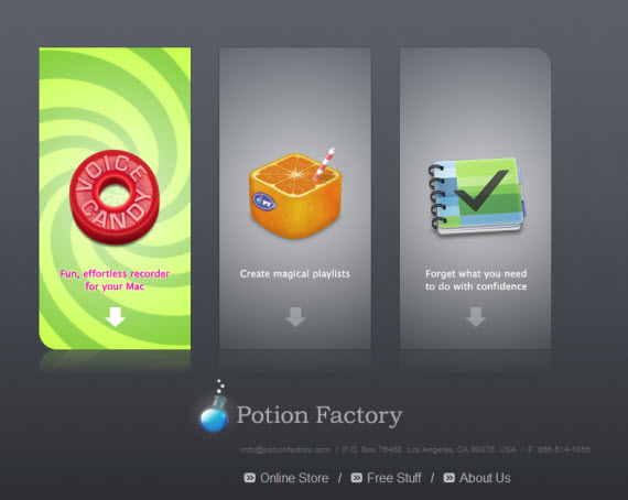 Potion-factory-apple-inspired-website-designs