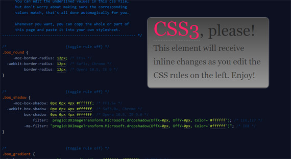 请，CSS3工具发电机