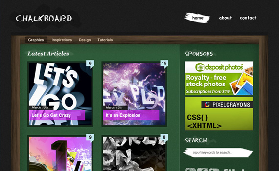 Create-chalkboard-style-wordpress-in-photoshop-web-design-layout-tutorials-from-2010