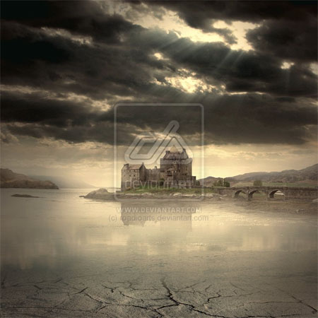Castle-of-calm-river-creatively-thrilling-photo-manipulations