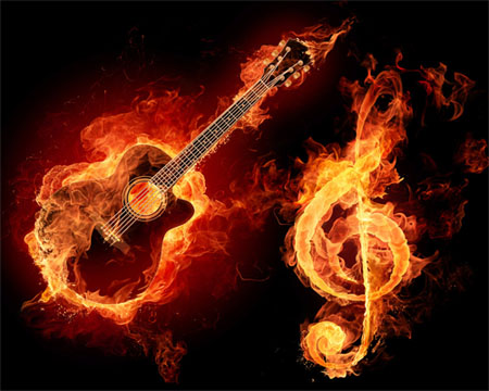 Guitar-treble-clef-in-flames-creatively-thrilling-photo-manipulations