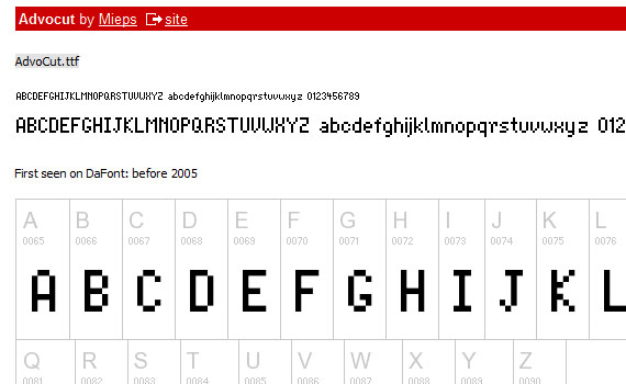 Advocut-pixel-free-pixel-fonts