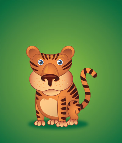Create-cute-little-tiger-character-illustration-tutorials