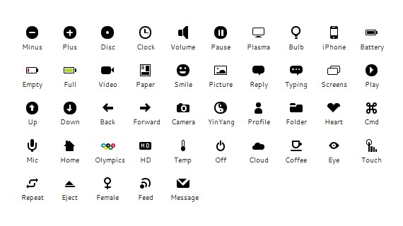 Peculiar CSS icon set