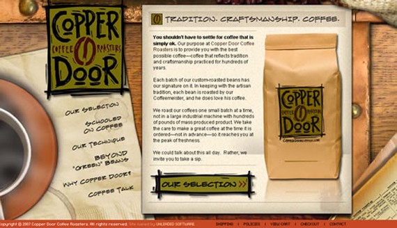 copper door coffee website 30 Sitios web sobre café para inspirarte