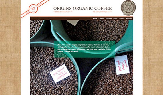 origins organic coffee website 30 Sitios web sobre café para inspirarte