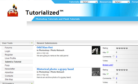 Tutorialized-sites-submit-web-design-tutorials
