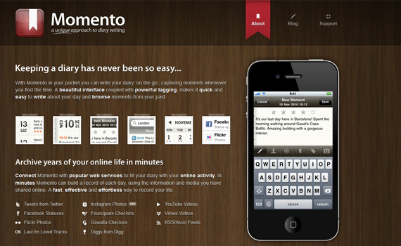 Momento-iphone-app-web-design-inspiration