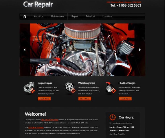 Free Website Template with jQuery Slider for Car Project