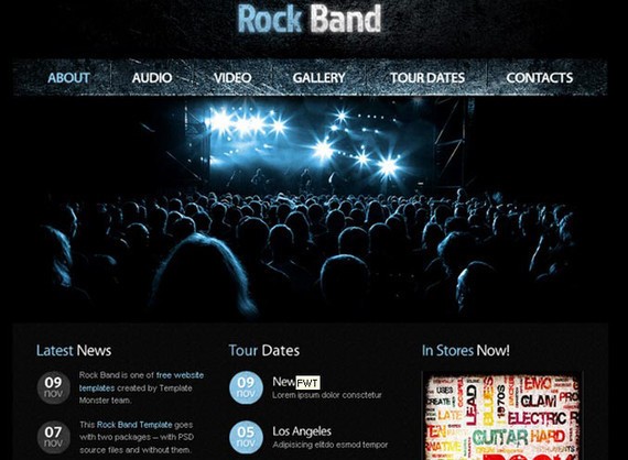 Free Website Template with jQuery Gallery for Music Site