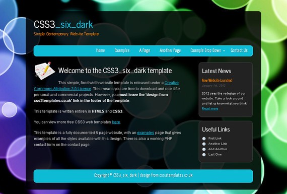 CSS3 Six Dark