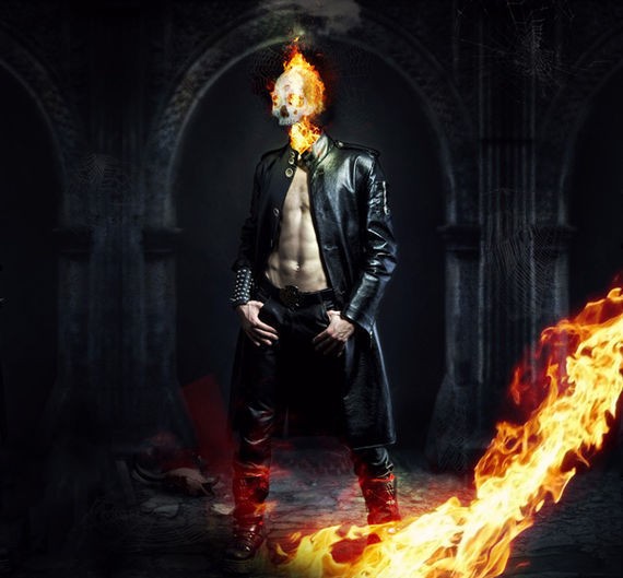 Photo Manipulate a Kick Ass Flaming Skull Scene