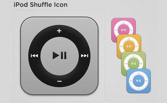 iPod Shuffle Icon PSD (all 5 colors)