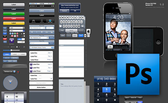 iPhone GUI PSD Version 4
