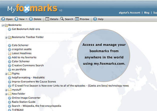 Foxmarks Bookmark Synchronizer Preview