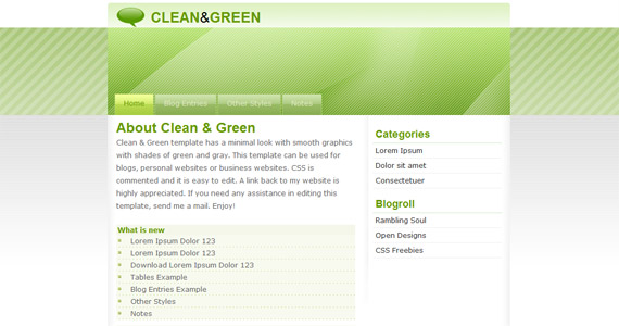clean-and-green-xhtml-css-template
