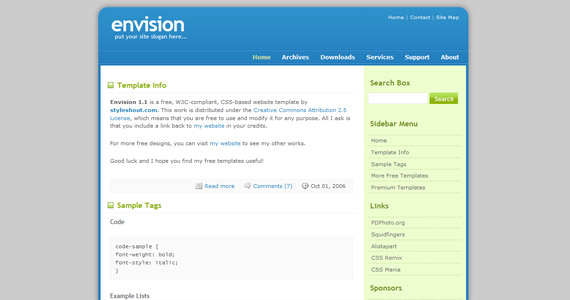 envision-xhtml-css-template