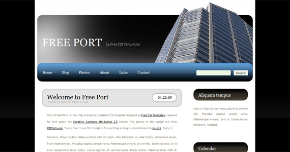 free-port-xhtml-css-template