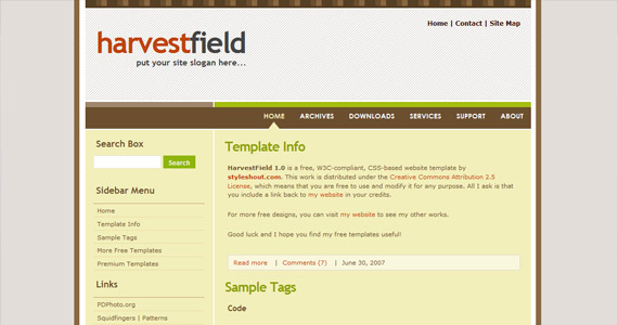 harvest-field-xhtml-css-template
