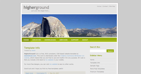 higher-ground-xhtml-css-template
