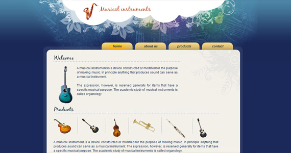 musical-instruments-xhtml-css-template