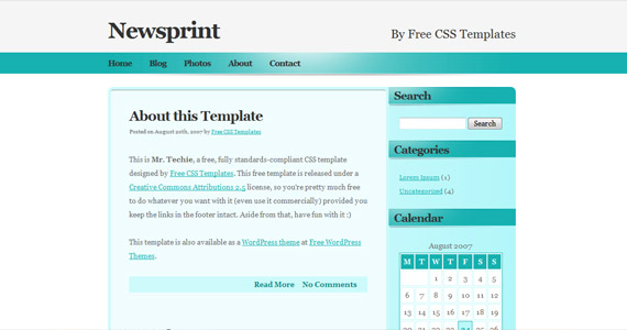 newsprint-css-xhtml-template