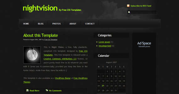 night-vision-xhtml-css-template