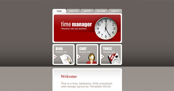 time-manager-xhtml-css-template