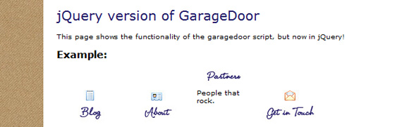 garage-door-jquery-menu