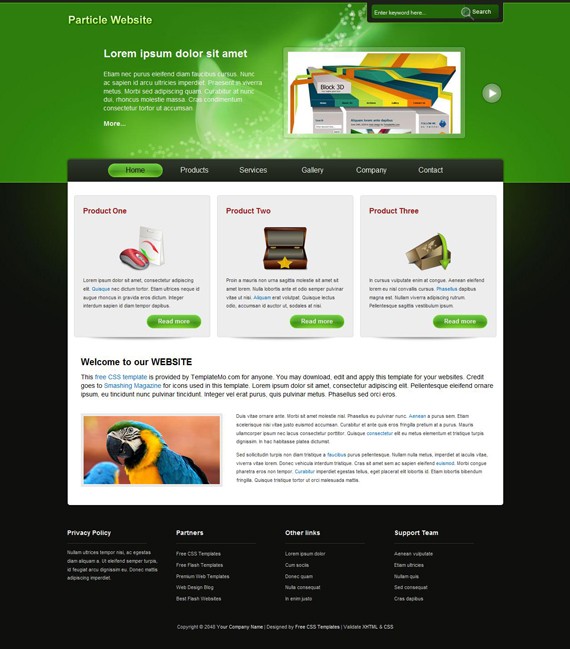Particle xHTML Template