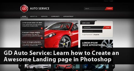 GD Auto Service: Learn How to Create an Awesome Landing Page in Photoshop