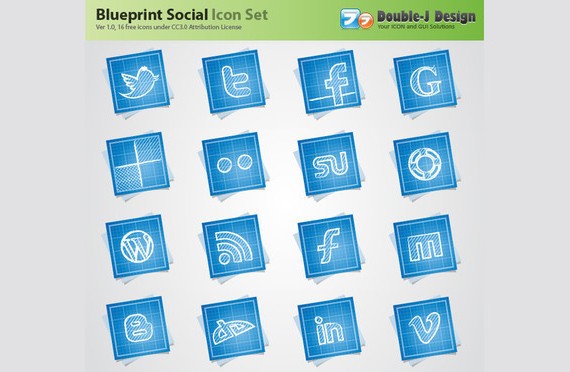 Free Blueprint Social Media Icons
