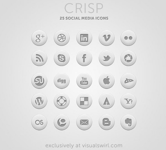 Crisp: Free Round Social Icon Set