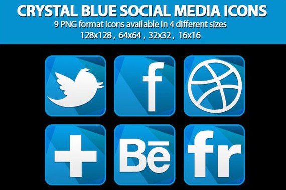 Crystal Blue Social Media Icons