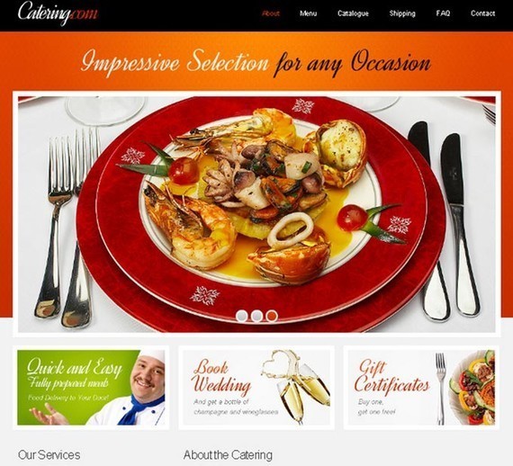Free Website Template with jQuery Slider for Food Delivery Project
