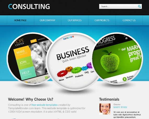Free Website Template with jQuery Slider for Consulting Business